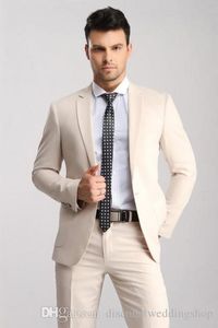 Slim Fits Beige Herren-Business-Anzüge für Herren, Arbeitsanzug, Partykleid, Abschlussball, Blazer, Mantel, Hose, Sets, Bräutigam, Smoking (Jacke + Hose + Krawatte), K 63