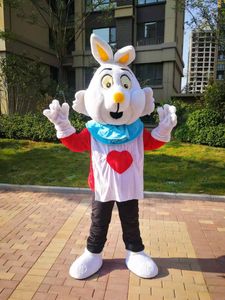 High-quality Real Pictures Deluxe Christmas bunny mascot costume Mascot Cartoon Character Costume Adult Size free shipping