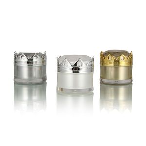 Vaso per bottiglia di crema cosmetica da 5 g 10 g Contenitore per cosmetici vuoto di lusso con tappo a corona oro bianco argento