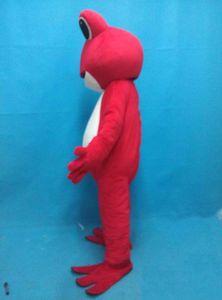2019 rabatt fabriksförsäljning ljus att bära vuxna röda groda maskot kostymer