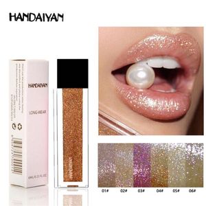 Schönheitskosmetik Flüssiger Lippenstift HANDAIYAN Antihaft-Lipgloss Meerjungfrau-Glitzer Bunte Lipgloss-Lippen kleben freies Schiff 12 Stück