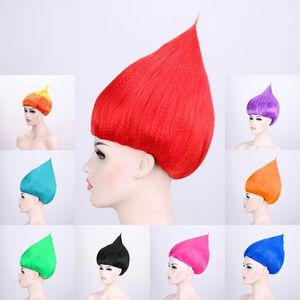 crianças Trolls Peruca Cosplay Costume Party Supplies Partido Cosplay Wig Cosplay Partido Kid Suprimentos Trolls peruca KKA7091