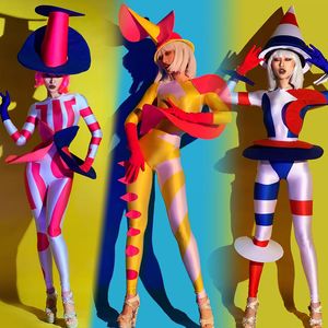 Степень износа преувеличенная форма Симпатичные комбинезоны костюмы на день рождения для женщин фестиваль производительность одежда Rave Party DN5714
