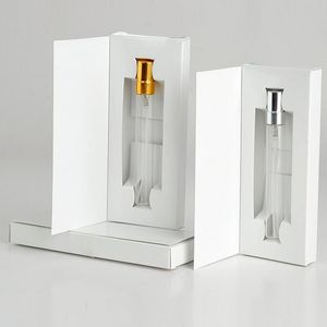 Wholesale quente 1000 pcs 10ml frasco de perfume de vidro vazio com atomizador e caixas de papel personalizáveis