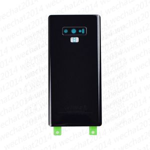 100 ADET Pil Kapısı Geri Konut Kapak Cam Kapak Samsung Galaxy Not 9 N960A N960F Yapışkanlı Sticker Kamera Kapak Ile