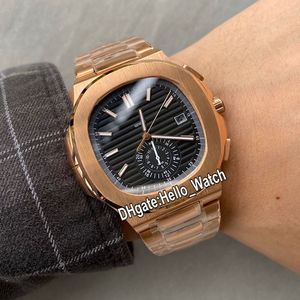 Lüks Yeni 40.5mm Nautilus 5980 5980/1 R-001 Siyah Dial Asya Otomatik Erkek İzle Rose Gold Çelik Bant Spor Saatleri Hello_watch 6 Renk