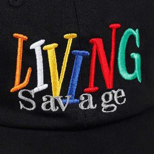 Fashion-2019 Nybrev Broderi Living Savage Baseball Cap Fashion Man Woman Hat Bomull Justerbar Snapback