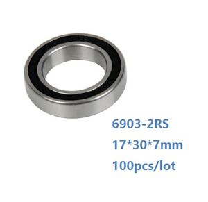 100pcs /ロット6903RS 6903-2RS 6903 RS 2RSボールベアリング17 * 30 * 7mm薄い壁のゴムカバー深溝玉軸受17x30x7mm