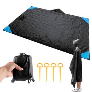 3 1 다기능 비옷 휴대용 초박형 접이식 캠핑 매트 포켓 방수 담요 야외 텐트 모래 해변 매트에