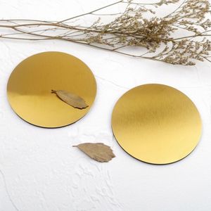Coasters Stainless Steel Coffee Cup Coaster Round Square Insulated Heat Mats Non Slip Table Placemats Table Decorations Gold Silver YW3610