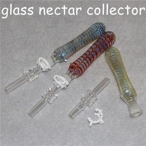 10mm mini Nectar hookahs dab straw pipes with quartz nail tip oil rig water glass bongs