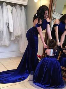 Синие бархатные платья русалки для выпускного вечера 2019 с длинным вечерним платьем с открытой спиной и длинными рукавами Платье для особых случаев Платья больших размеров для вечеринок