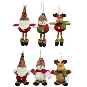 Christmas Tree Plush Hanging Ornaments Xmas Decorations Festive Season Pendant Santa/Snowman/Reindeer Holiday Party Decor XBJK1910