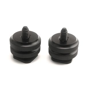 Pro 1/4" 3/8" Tripod Screw to Flash Hot Shoe Mount Adapter for Dslr Camera