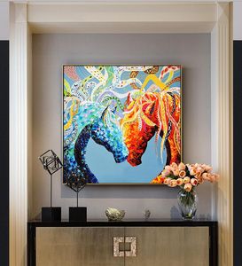 Neue dekorative kunst 100% handgefertigte ölgemälde pferd auf leinwand modern abstrakt wandbild gemälde wohnzimmer decoracion a-015