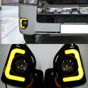 1 Set Yellow Turning Signal Relay Waterproof 12V Car Lamp LED DRL LED Daytime Running Light For Toyota Hiace 2014 2015 2016 2017 2018