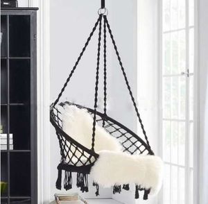 Nordic Style Round Hammock Outdoor Indoor Dormitory Bedroom For Child Adult Swinging Hanging Single