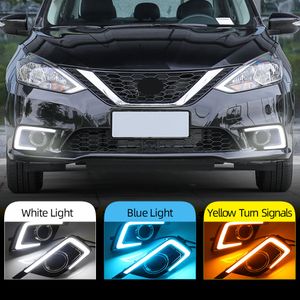 2PCS LED diurnas Luz Para Nissan Sentra Sylphy 2016 2017 2018 2019 Car Acessórios Waterproof DRL Fog Lamp Decoração