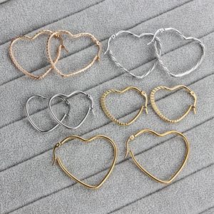 Top Mode Liebe Herz Ohrringe Für Frauen Gold/Silber Farbe Edelstahl Romantische Creolen Dame Trendy Schmuck 2019