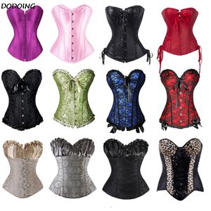 Dandoing Mulheres Steampunk Sexy Cintura Treinador Corset Lace Up Multiple Cor Espartilhos Bustier Cintura Cincher Shaper Size S-6XL