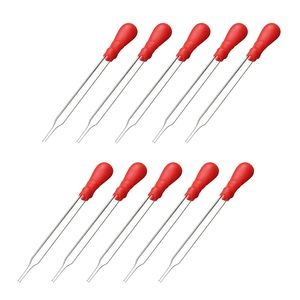 10pcs   10ml High Quality Durable Long Glass Experimental Medical Pipette Dropper Pipette with Red Wipe Laboratory Supplies