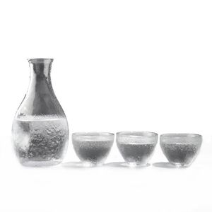 Clear Glass Sake Set Traditionell japansk drinkware Tung tjock Decanter Carafe Wine Bottle Saki Cups for Home Restaurant