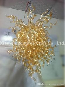 Amber Clear Glass Art Chandelier 100% Handmade Blown Glass Modern LED Bulbs Pendant Lamps Home Decor Glass Chihuly Style Chandelier Light