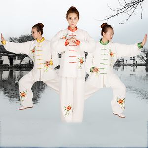 Manga longa Tradicional Tang Suit define Chinês Kung Fu Tai Chi Uniforme Primavera Outono roupas étnicas para Mulheres Dos Homens