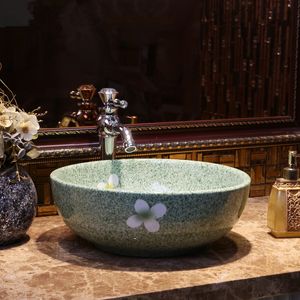 Avrupa Stil El yapımı Tezgah Seramik lavabo Banyo Havzası Banyo Lavabo porselen çince porselen lavabo