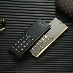 Odblokowany Oryginalny Marka V01 Luxury Gold Black Metal Ciało Obudowa Telefon komórkowy Dual SIM Karta Telefony komórkowe Bluetooth FM MP3 Camelphones