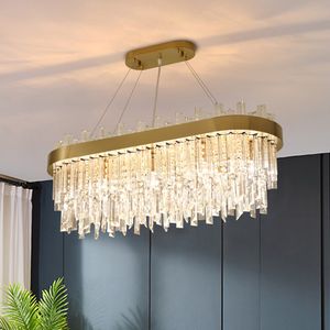 Wholesale contemporary led chandeliers resale online - New design contemporary creative quot X quot crystal steel rectangle chandelier led pendant lamps for restaurant dining room