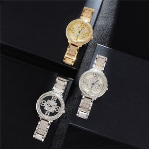 Nowe modne męskie zegarek Hip Hop Bling Diamond Out Out Watches Kwarc Ruch Mens Watches Nice Gift