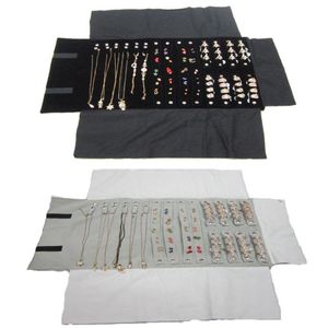 Multi-function Earrings Necklace Ring Storage Bags Jewelry Travel Portable Retain Roll Bag Exhibition Package