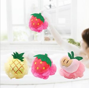 Ny kreativ mode frukt form bad boll badrum bad svamp gnugga handduk härlig modellering kropp rengöring skrubba dusch badborste