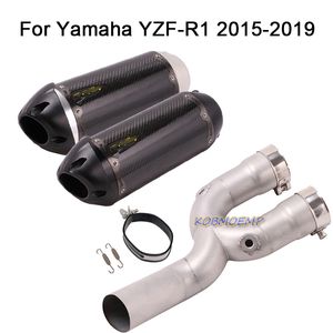 For Yamaha YZF R1 YZF-R1 2015-2019 Slip On Motorcycle Exhaust Connecting Middle Pipe Link Exhaust Muffler Pipe