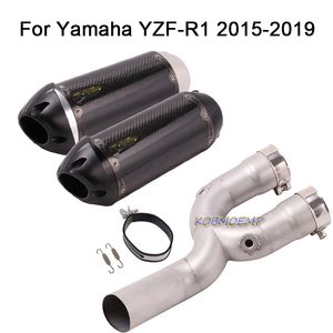 Für Yamaha YZF R1 YZF-R1 2015–2019 Slip-on-Motorrad-Auspuff-Verbindungs-Mittelrohr-Link-Auspuff-Schalldämpferrohr