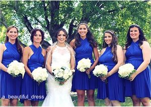 Simple Bridesmaid Dress Sleeveless Pleat Elastic Stain Mismatched Formal Dress Knee Length Bridesmaid Dresses Plus Size Custom Made