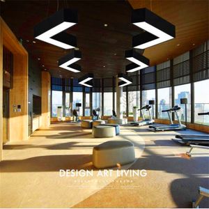새로운 기하학적 사무실 조명 샹들리에 인터넷 카페 쇼핑몰 현대 미니멀 복도 천장 램프 통로 직각 램프
