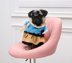ペット犬の変革服面白い服テディビチン立っている衣服ショート面白い娯楽服一般カジュアルな変容