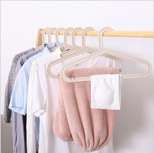 Traceless clothes hanger hooks Wardrobe plastic household multifunctional slip strap Rails adult white cloth support wet and dry