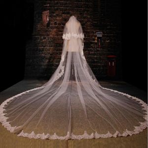 2019 Designed Wedding Veils Cathedral Length Applique With Comb 2 Layers Hair Accessories Bride Bridal Veils Velo vestido de novia