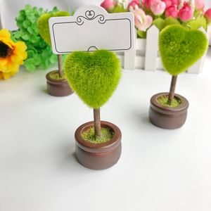 50PCS Spring Party Decoratives Heart Topiary Place Card Holder Garden Wedding Supplies Name Cards Clip