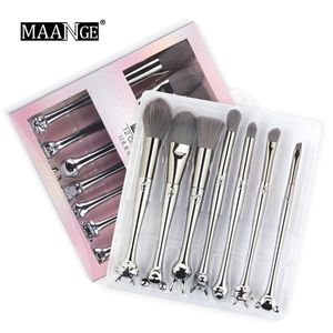 MAANGE Makeup Brushes Set 7 Pcs Foundation Powder Blending Blush Eyeshadow Make Up Brush Kit with Box Cosmetics Beauty Tools