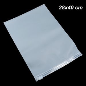 20 PCS 28x40cm Transparent Self Adhesive Matte Poly Towel Cosmetic Storage Bag Self-adhesive Poly Plastic Pouch for Travel Clothes Underwear
