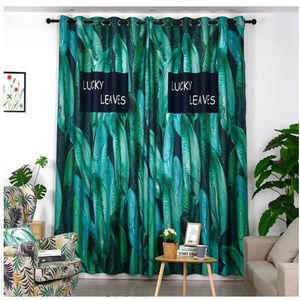 Green curtains 3d curtains bedroom living room balcony thickening blackout custom 3d curtains