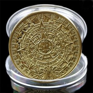 Silver Plated Mayan Aztec Calendar Souvenir Commemorative Coin Collection