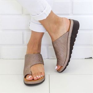 Hot Sale-Cozulma Kvinnor Comfy Plain Foot Sandaler Ortopedic Bunion Corrector Flip Flops