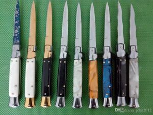 Coltello da mafia italiano da 9 pollici Coltello automatico AUTO Coltello tattico 58HRC Coltelli da tasca da caccia a lama singola in raso con manico in lega EDC spedizione gratuita