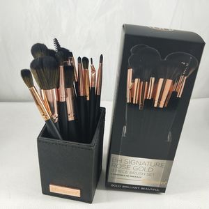 Pennello per trucco di marca Maquillage Signature Oro rosa 13 pezzi / set Set di pennelli per viso Occhio Labbra Fondotinta in polvere Ombretto Cosmetici con supporto