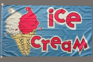 Bandiera del gelato 3x5ft Banner pubblicitario per gelato appeso volante 90 * 150 cm Nuovo stampato con buona qualità